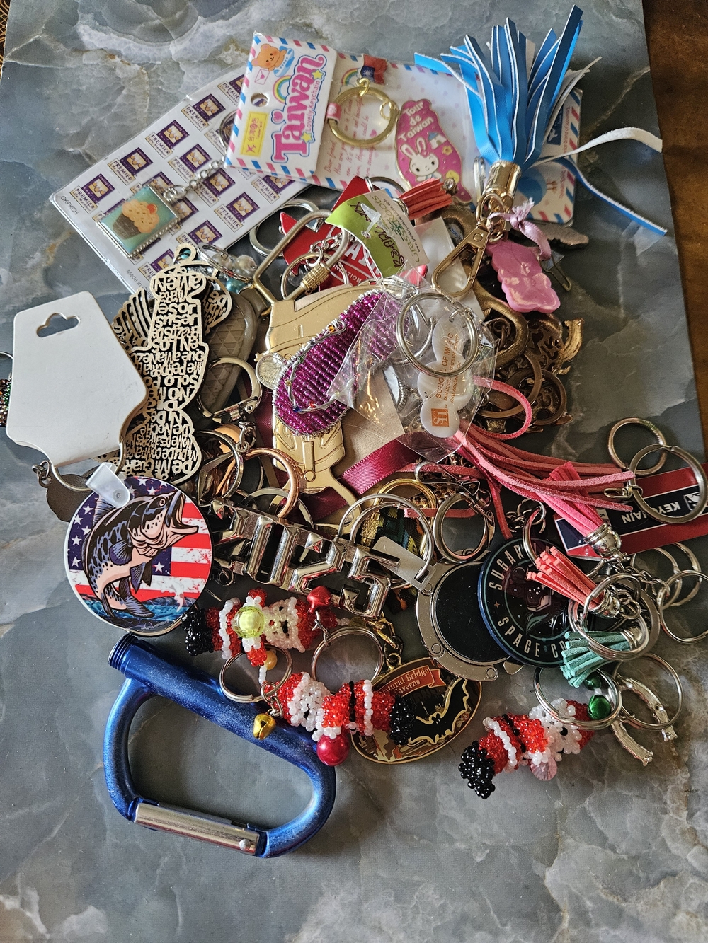 Assorted Women's Keychain Charm Bundle - Pink, Blue, Red Accents